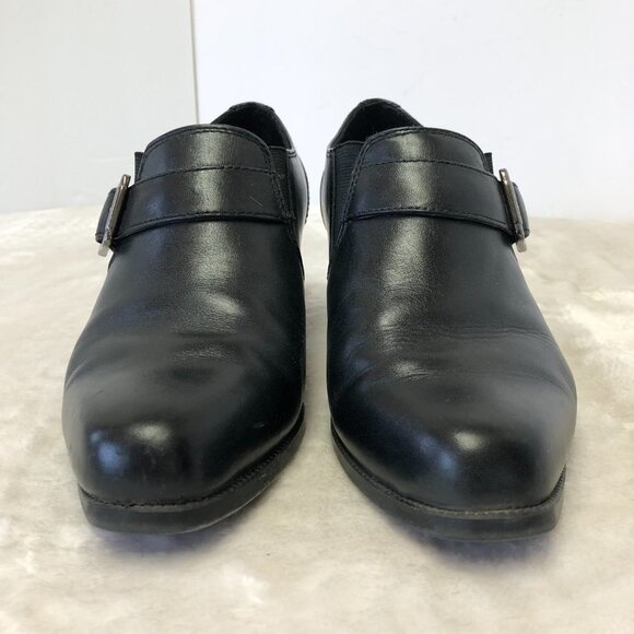 Dr. Scholl's Stacey Black Leather Block Heel Ankle Bootie Shoes Size 7.5 - Picture 2 of 14